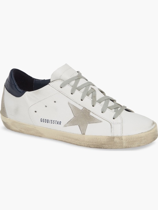 Golden Goose Shoes - Golden Goose White Leather Sneaker with Grey Star and Black Heel